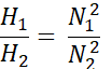 h1/H2=n12/N22
