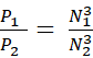 p1/p2=N13/N23